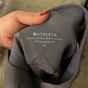 Athleta Salutation Stash Pocket 7/8 Tights/Leggings- Lavendar